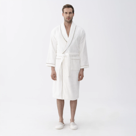 Pansy Pima Pamuk Unisex Bornoz Beyaz 
