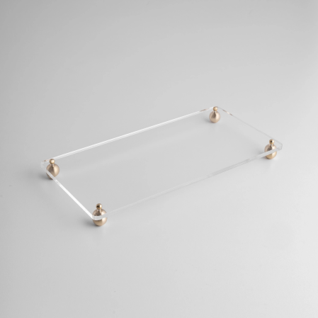 Karis Pirinç Ayaklı Pleksi Jardinyer Şeffaf 40x20 cm - 1