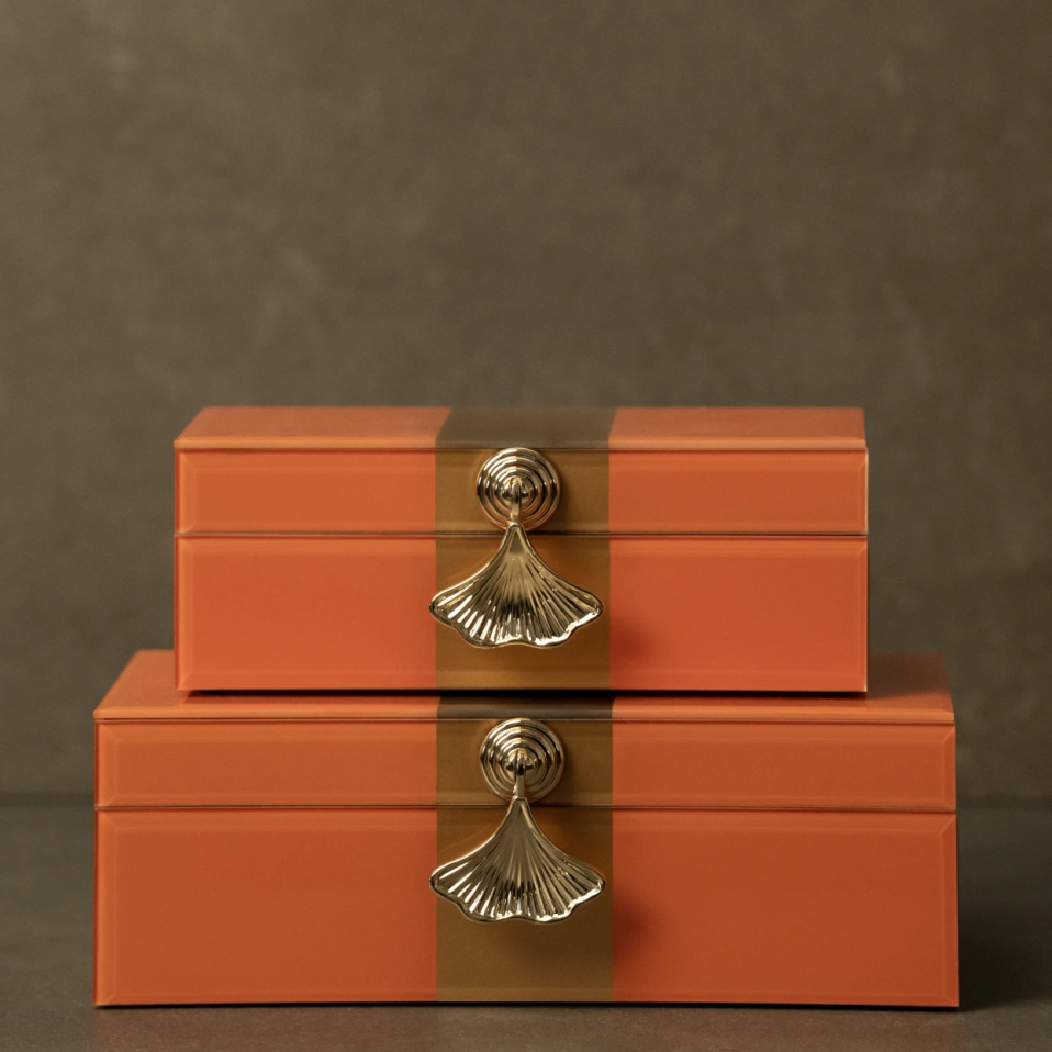 Naran Turuncu Gold Detaylı Kutu 25x13x8 cm - 4