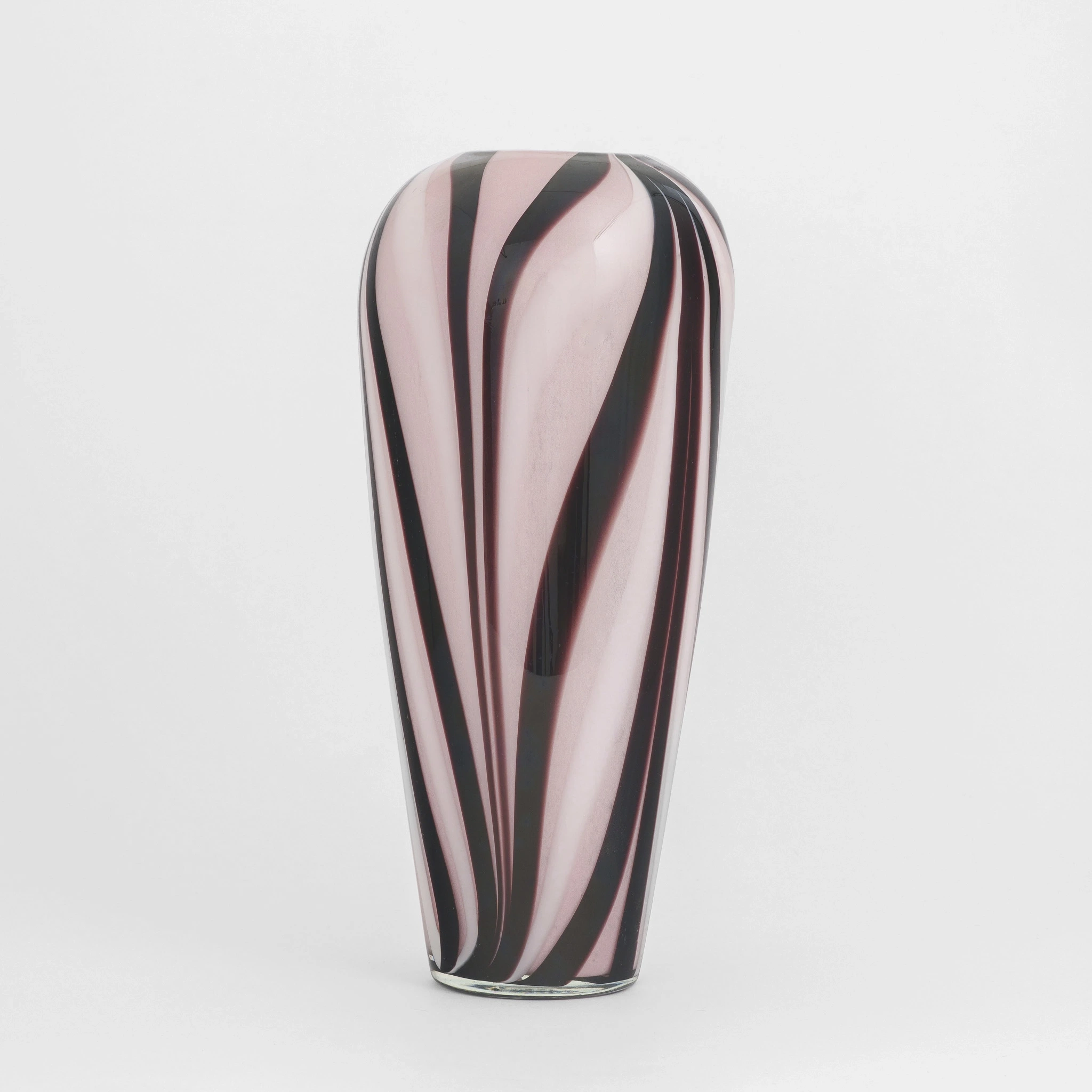 Romy Pembe Siyah Cam Vazo 19x40 cm - 1