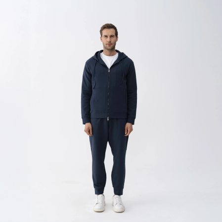 Nico Erkek % 100 Pamuk Fermuarlı Sweatshirt Lacivert - 4