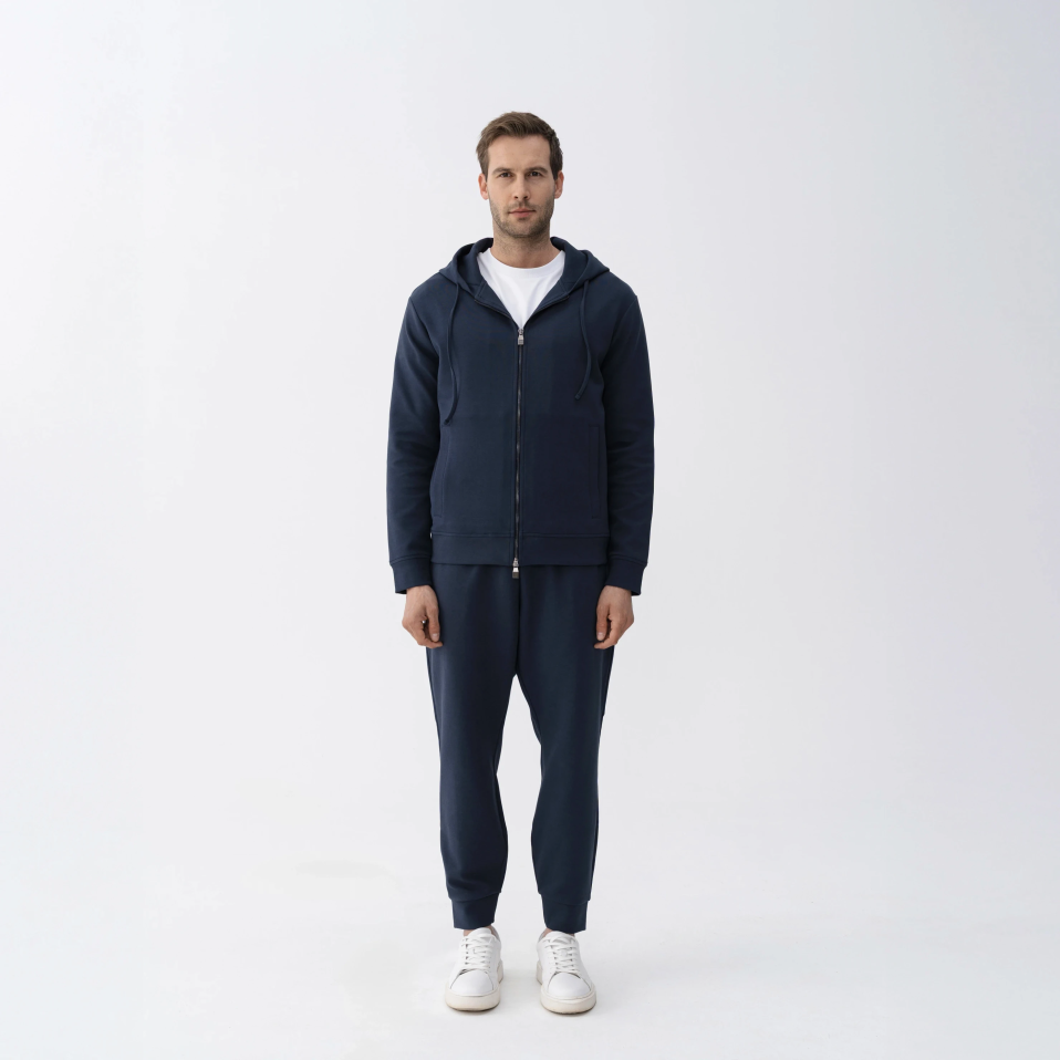 Nico Erkek % 100 Pamuk Fermuarlı Sweatshirt Lacivert - 4