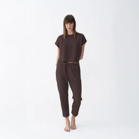 Nua Kadın Modal Chino Pantolon Kahverengi - 2