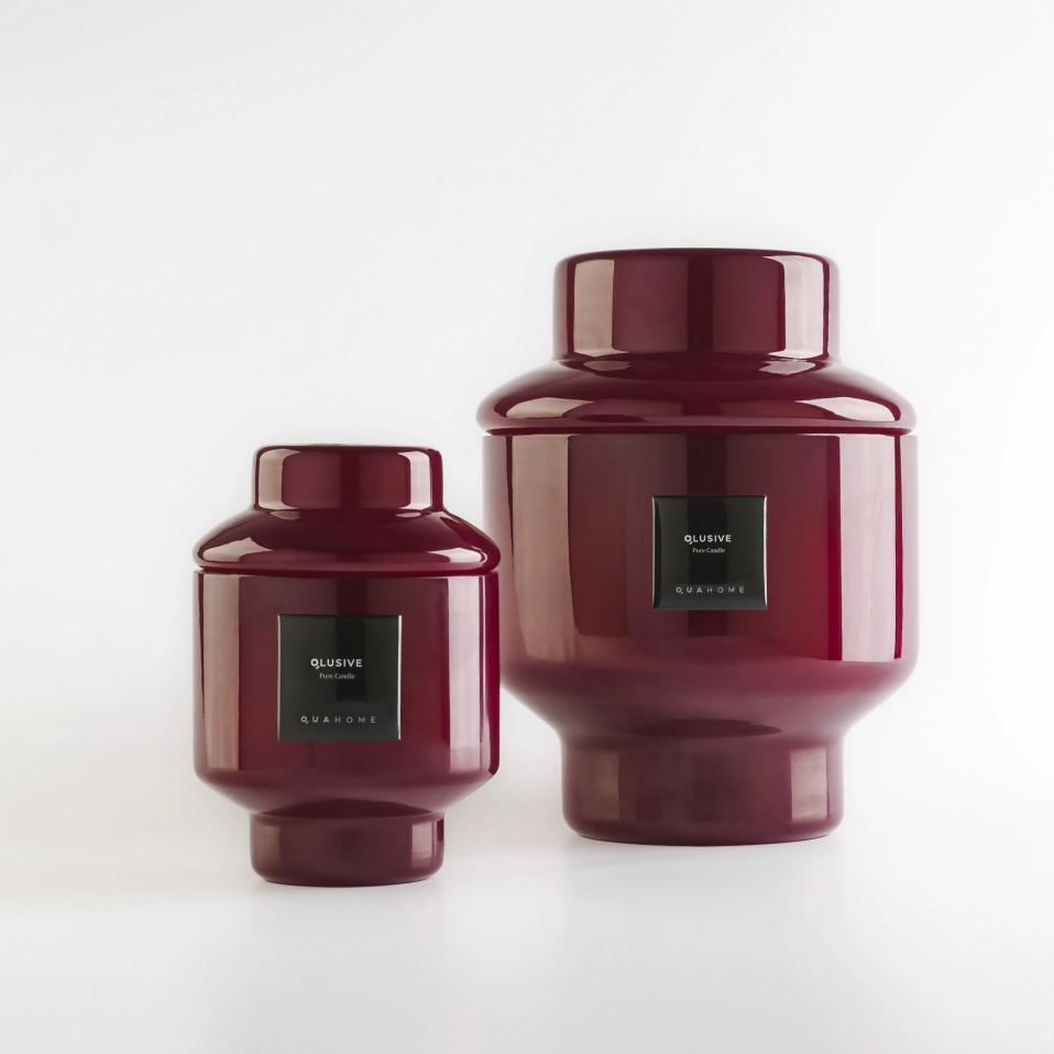 Lois Cam Kapaklı Bordo Mum 1000 Gr - 4