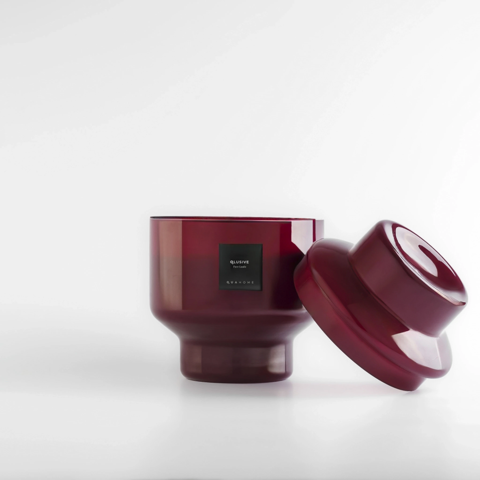 Lois Cam Kapaklı Bordo Mum 1000 Gr - 3