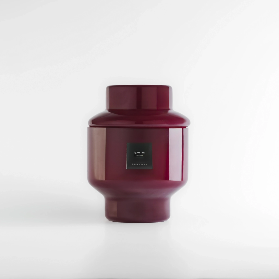 Lois Cam Kapaklı Bordo Mum 1000 Gr - 2