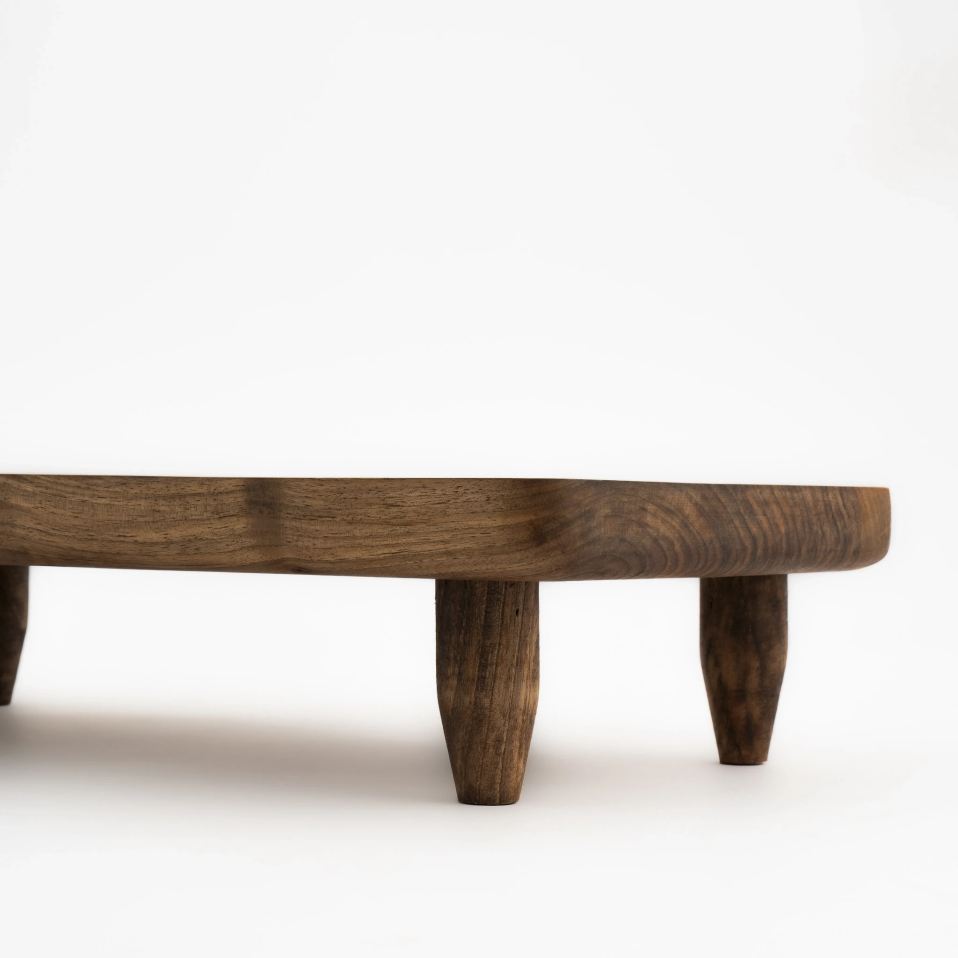 Rixa Ceviz Ahşap Ayaklı Sunum Standı 40x20x8.5 cm - 4