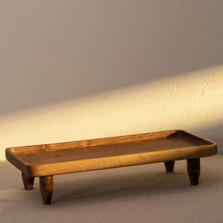 Rixa Ceviz Ahşap Ayaklı Sunum Standı 40x20x8.5 cm - 1
