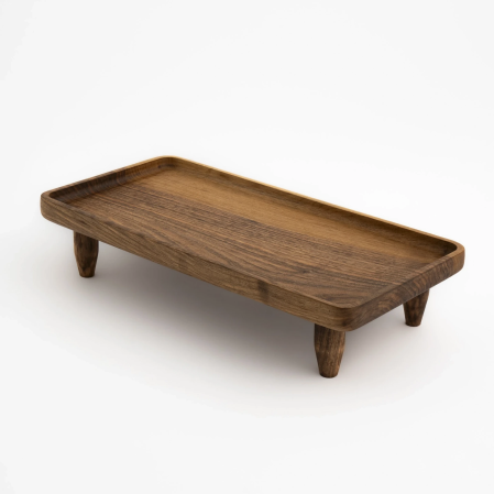 Rixa Ceviz Ahşap Ayaklı Sunum Standı 40x20x8.5 cm - 5