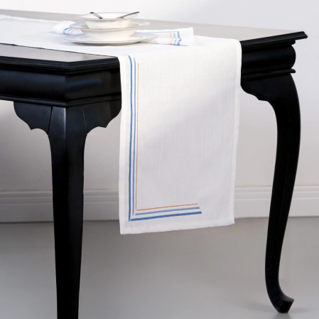 Sahara Runner Beyaz Mavi 45x150 cm 