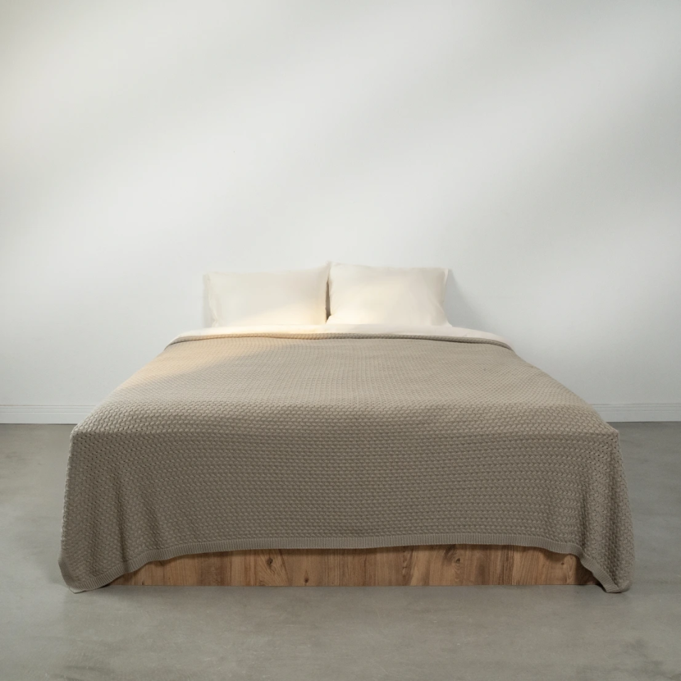 Novah Triko Çift Kişilik Battaniye Vizon 200x220 cm - 1