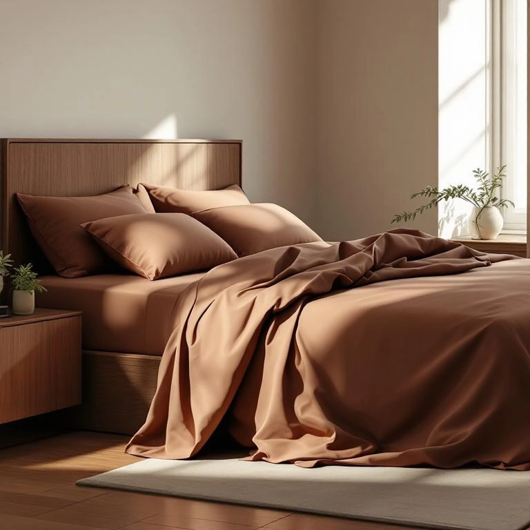 Soho 200 TC Pamuk Perkal King Size Nevresim Seti Kahverengi - 3